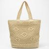 New handwoven bag hollow zipper straw bag women's large capacity shoulder tote bag seaside vacation beach bag