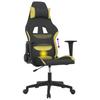 Gaming Chair with Massage Function Black and Light Green Fabric