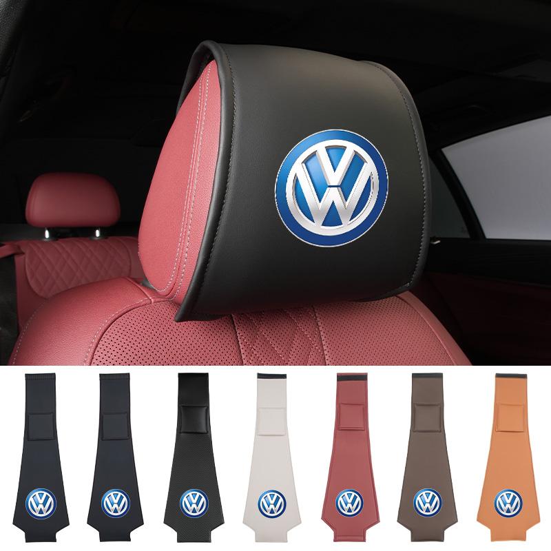 Leather Car Headrest Anti Dirty Protective Cover For VW Golf Jetta Passat Mk4 Mk5 Mk6 CC Golf 5 7 Tiguan Scirocco Sagitar Zk6