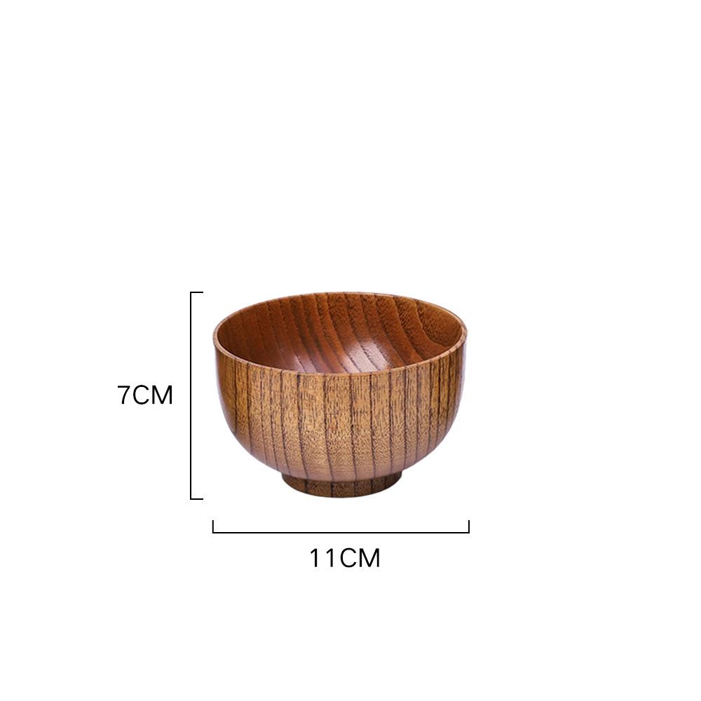 Natural Vintage Wooden Bowl Fruit Salad Bowl Noodle Rice Soup Bowl Craft Decoration Kitchen Utensil Tableware