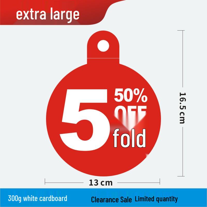 Discount Promotion Tag for Clothing & Accessories Display Stand