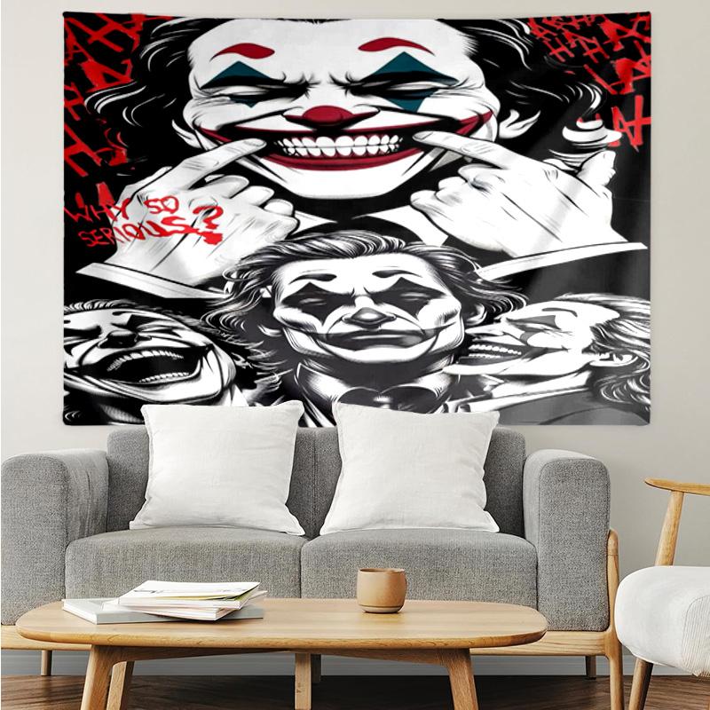 1PC Cool clown Pattern K-pop music group Tapestry Accessories for Bedroom,Livingroom, dormitory Room Wall Decor Fan Birthday Gifts