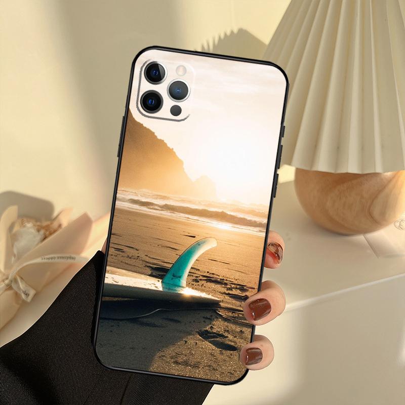 Surf Surfboard Case For iPhone 11 12 13 14 15 16 Pro Max Cover For iPhone 13 12 Mini XR X XS Max Plus