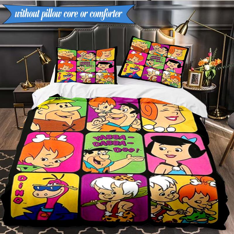 The Croods Players Adventure 3pcs K-pop music group Bedding set,Ideal for Bedroom, Dormitory,Including Duvet Cover And 2pcs Pillowcases,Fan gifts