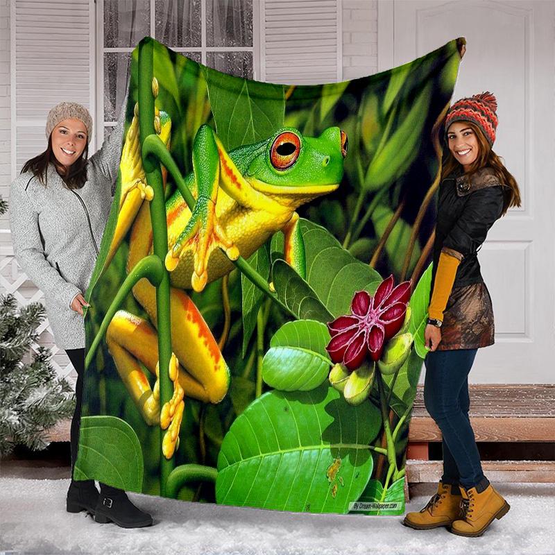 Frog Plush Blanket Suitable All Seasons Soft Comfortable Sofa Office Nap Travel Birthday Gift Christmas Present