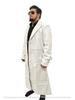 Handmade Formal Casual Workwear Stylish White Men Genuine Leather Trench Coat