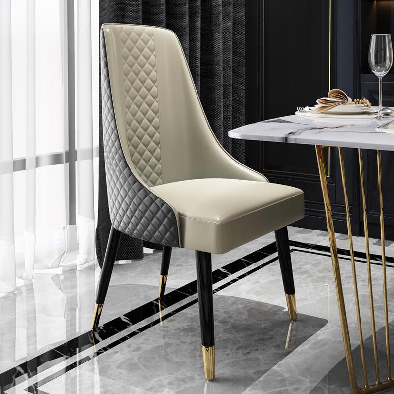 Nordic Luxury Leather Dining Chair with Armrests for Home, Office, or Coffee Shop