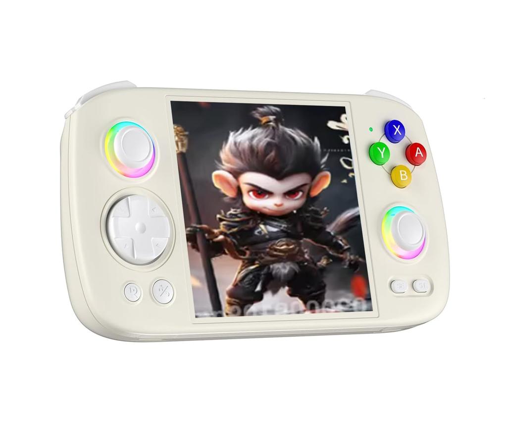 Anbernic RG Cube Unisoc T820 Whatsko Android Game Console with Android 13 Hole Vibration 5200mAh White System, 3.95-inch Screen, Joystick, Motor,