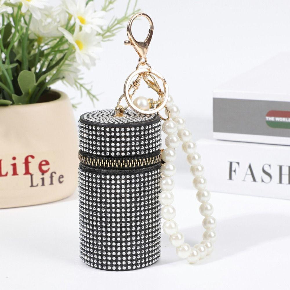 

Сумочка для помади на блискавці, гаманець для монет зі стразами, портативний гаманець для монет срібний