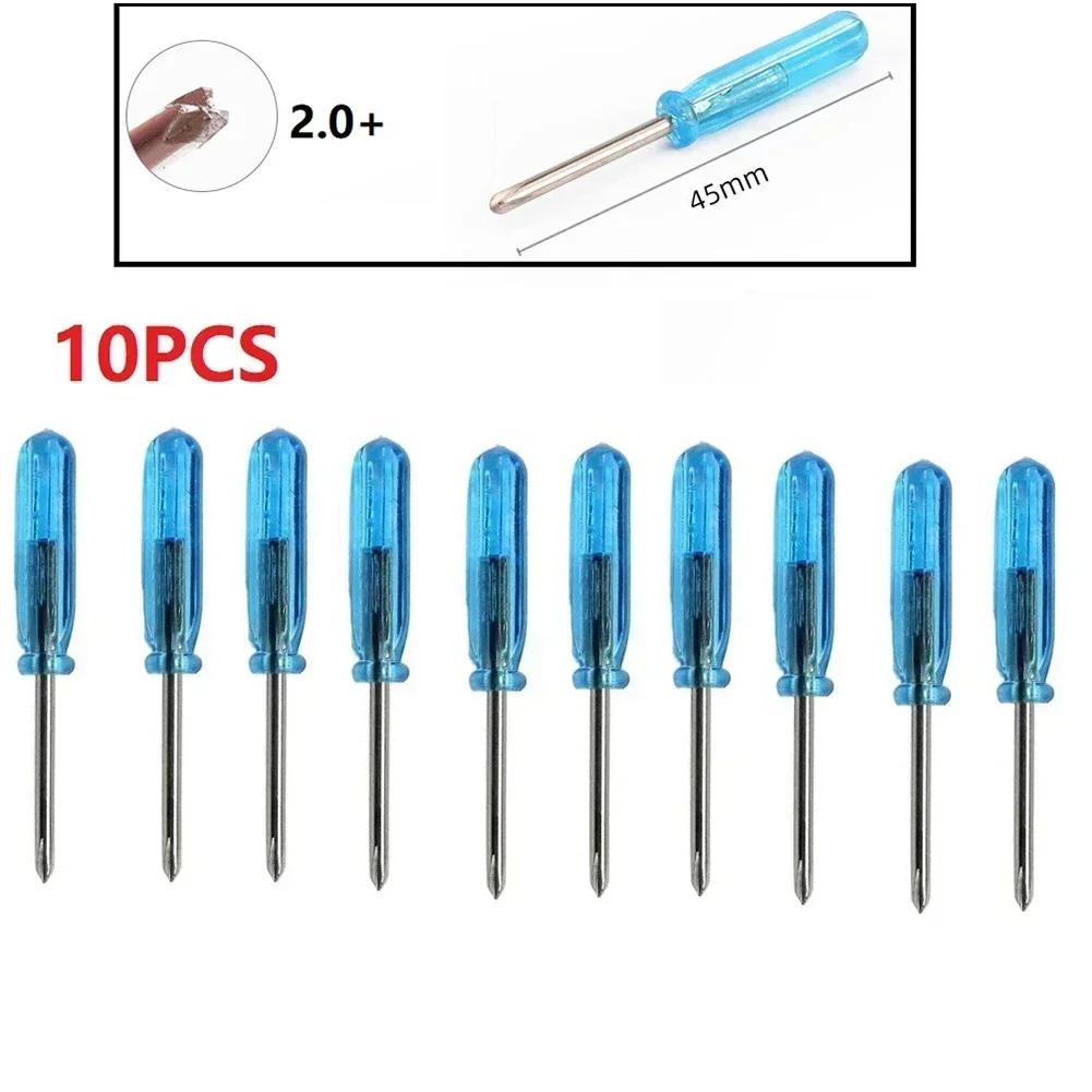 10pcs Mini Slotted Cross Screwdrivers 1.5/2.0/3.0mm Batch Head For Laptop Mobile Phone Wireless Controller Repair Open Tool