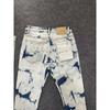 ZYLLO New Jeans Men Fashion American Streetwear Retro Wash Blue White Hole Low Rise Elastic Skinny Jeans