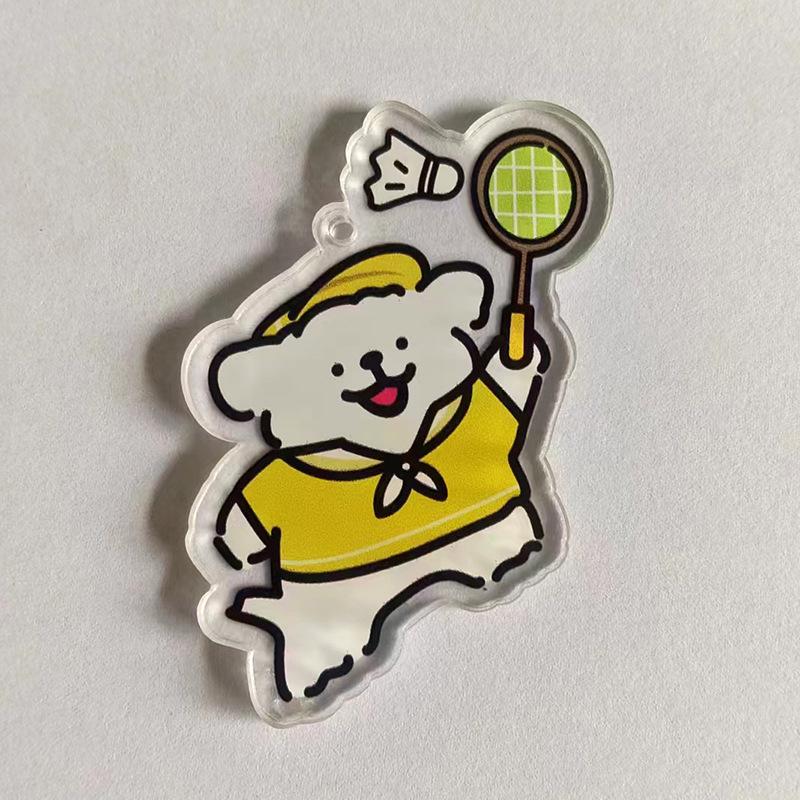 Acrylic Cartoon Badminton Puppy Anime Jewelry Accessories