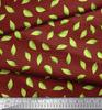 Soimoi Red Poly Crepe Fabric Hosta Leaves Print Fabric by the metre 42 Inch