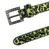 2,3" Brede Damesleren Riem met Luipaardprint en Strass Gesp - Hoge Kwaliteit, Hip Hop-Geïnspireerd Nachtclub Accessoire.