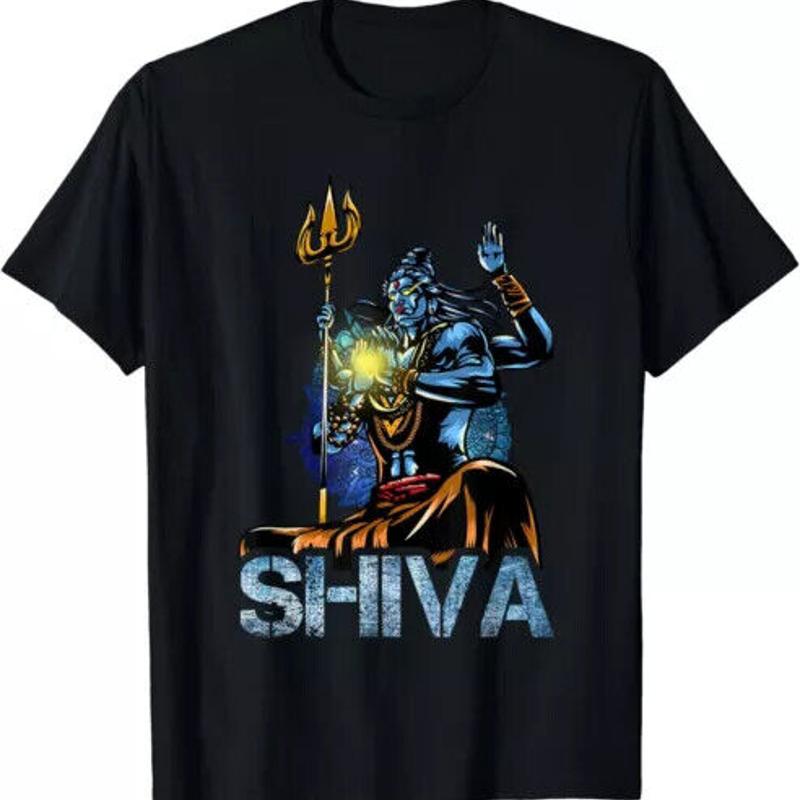 Lord Shiva Blue Vintage Artwork T-shirt