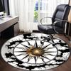 1pc Sun Compass Office Round Rug, Carpet for Office, Gaming, Lightweight Round Floor Mat yy260208057
