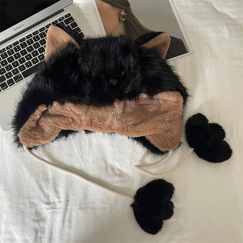 

Милые плюшевые лисьи ушки с румянцем, детские, осенне-зимние, для верховой езды, теплые, утолщенные, ветрозащитные, шапка-ушанка, тренд M（56-58cm）