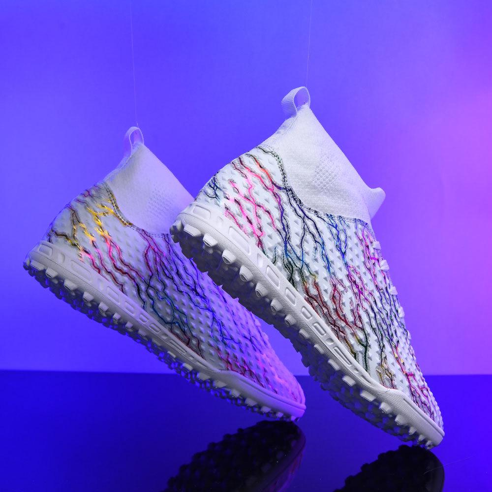 Männer Fußball Stiefel Lange Spikes Hohe Knöchel Fußball Schuhe TF Outdoor Gras Stollen Fußball Stiefel Training Sport Fußball Schuhe