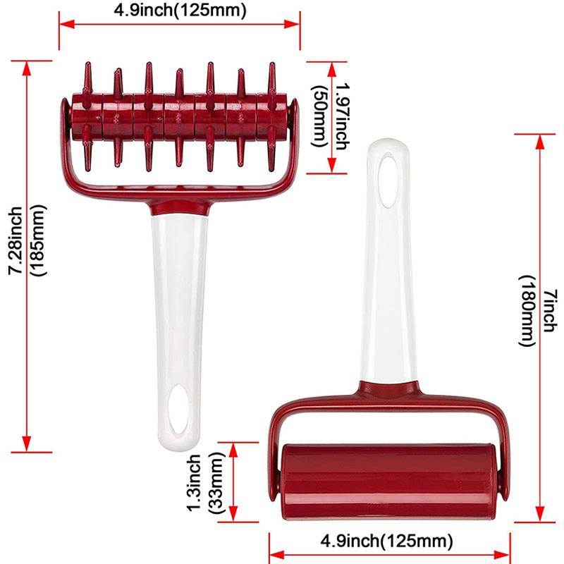 1pc Pizza Rolling Pin Punch Pastry Roller Pin Biscuit Dough Pie Hole Embossing Dough Roller Lattice Craft Baking Cooking Tool