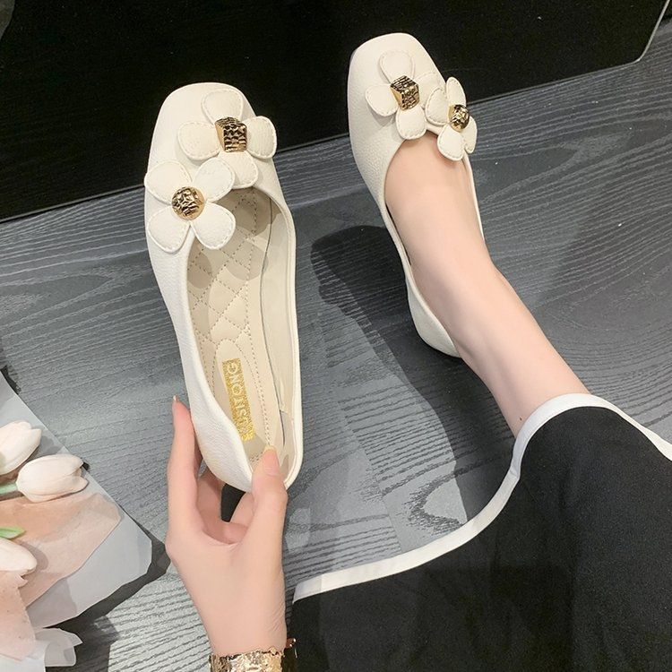 Fashion Comfortable Summer Slip-on Square Toe Women's Flat Shoes Chic and Elegant Quick Delivery Young Casual Ladies Footwear Promotion