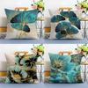 Oil Painting Floral Elegant Pillow Case  Anti-dustmite Pillowcase Invisible zipper silky Sofa cushion cover