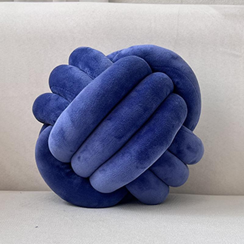 Ins Nordic Hand-woven Three-strand Rope Knotted Ball Pillow Creative Children's Living Room Bedroom Pillow