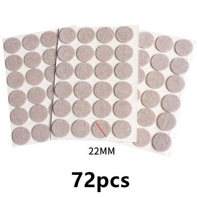 72pcs Self Adhesive Felt Chair Leg Pads Wood Floor Protectors Furniture Legs Table Leg Covers Round Bottom Anti-Slip Pads Set