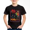 Camisetas de Gato Cómico con Diseño de Fuego Manga Niños Camiseta Infantil Niños Niñas Verano Primavera Top Casual Camiseta