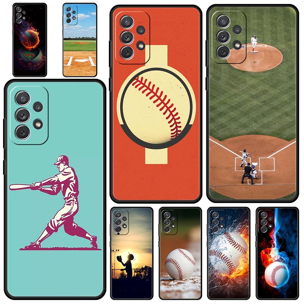 Phone Case For Samsung Galaxy A15 A13 A51 A71 A41 A31 A21S A03S A05 A35 A32 A55 A23 A25 A33 A53 A73 5G Baseball TPU Cover
