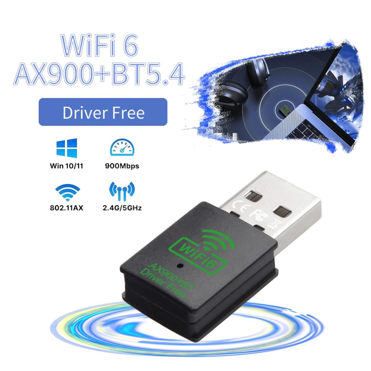 

AX900 USB WiFi 6 Bluetooth 5.4 Adapter 2in1 Dongle Dual Band 2.4G&5GHz USB WiFi Network Wireless Wlan Receiver For Win 10/11Driver Free