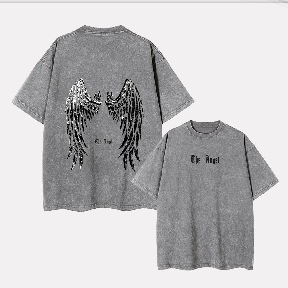 Summer print made old Cartoon Vintage Wash Cotton Short Sleeves Loose casual Street Print T-shirt Oversize