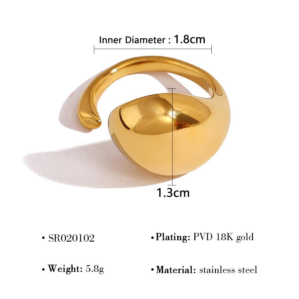 

Модное цветное кольцо с бриллиантами из титановой стали с каплей воды, открытое женское кольцо из нержавеющей стали с покрытием Opening adjustable