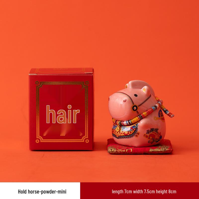 

2026 Year of the Horse Ceramic Piggy Bank & Ornament - Twelve Zodiac Animals Mascot for New Year s Eve Party and Wealth Attraction Gift