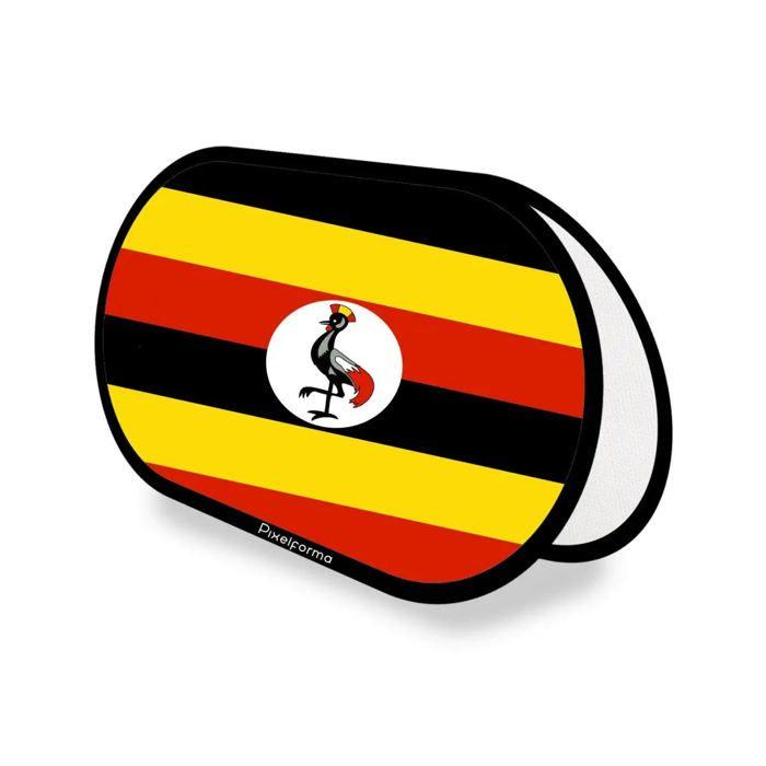 Drapeau - Ouganda - Ovale - 70 X 120 Cm - Polyester - Impression Recto/verso