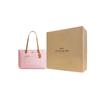 Coach Coated Canvas Tote Bag With Side Zipper Pocket Women Handbags Gold Pink CEA21-IMPO
