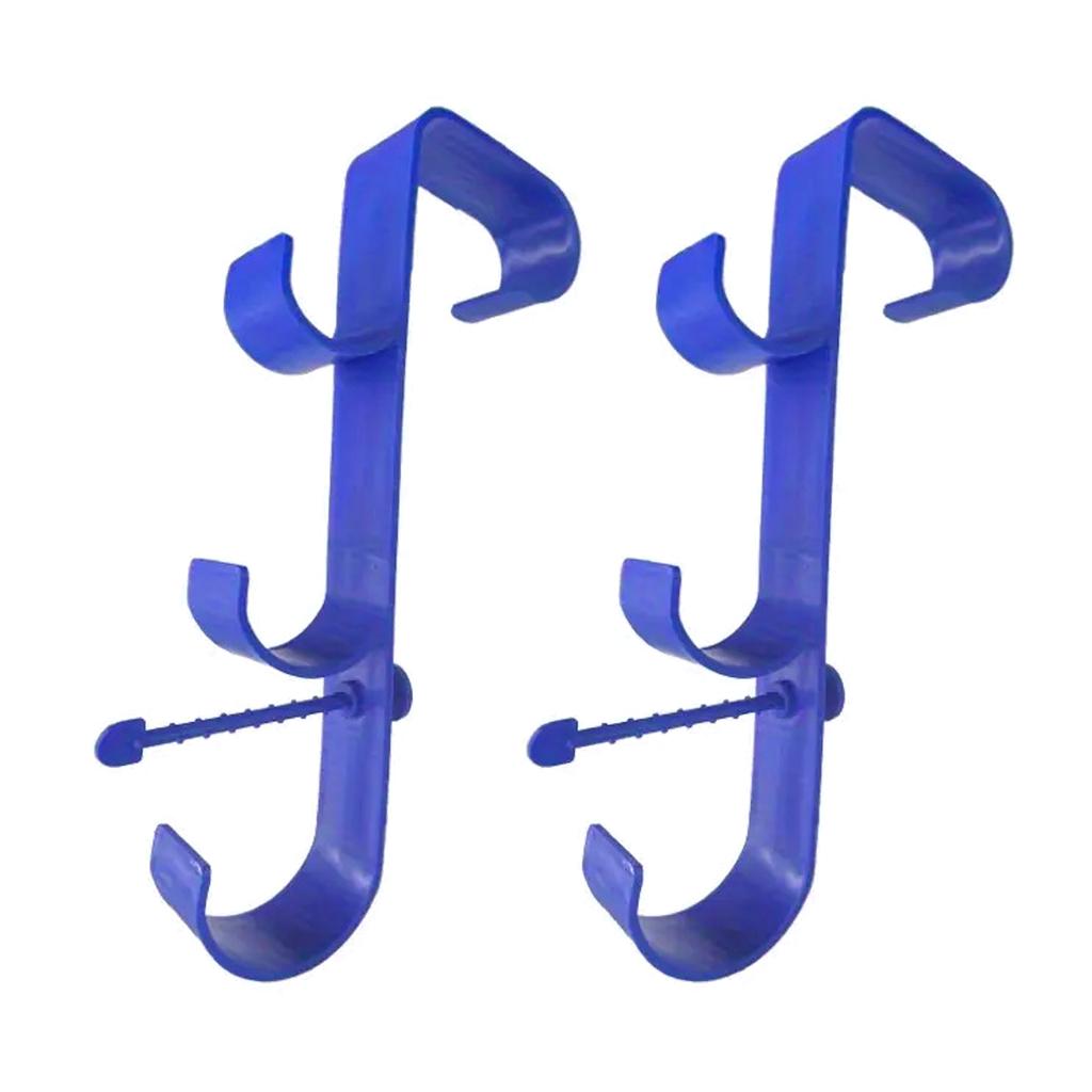 2pcs Pool Pole Hook Multifunctional Hook Design Pool Brush Hanger No-Drill Clip Installation for Daily Cleaning Storage