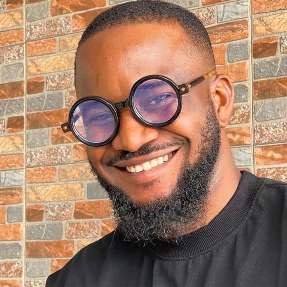 Fashion Retro Round Frame Sunglasses Literary Versatile Women'S Punk Sunglasses Trendy Men'S Hip Hop Shades