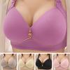 Women Bra Push Up No Steel Ring Breathable Solid Color Adjustable Strap Breast Support Back Closure Smooth Surface Lady Brassiere Female Underwear