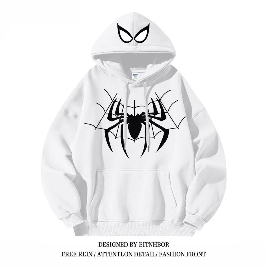 Unisex New Retro Hip Hop Spider Hoodie - Winter Loose-Fit Trendy Jacket