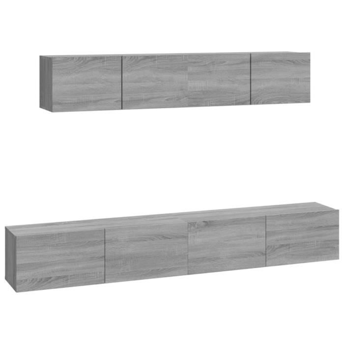 VidaXL Ensemble de meubles TV 4 pcs Sonoma gris Bois d'ingénierie 3114532