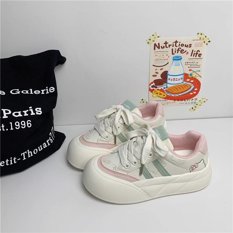 Hong Kong style little white shoes women's 2025 new spring thick-soled heightening versatile casual sports board shoes lightweight breathable board s