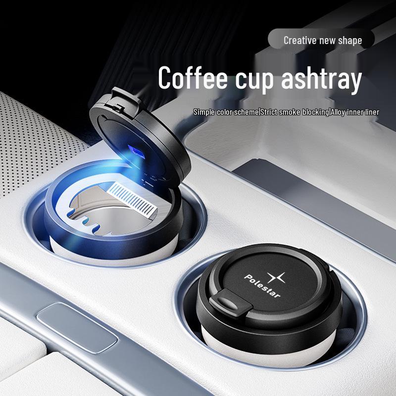 Polestar 2/3/4 Stainless Steel Ashtray & Coffee Cup - Flame Retardant, Anti-Flying Ash Design