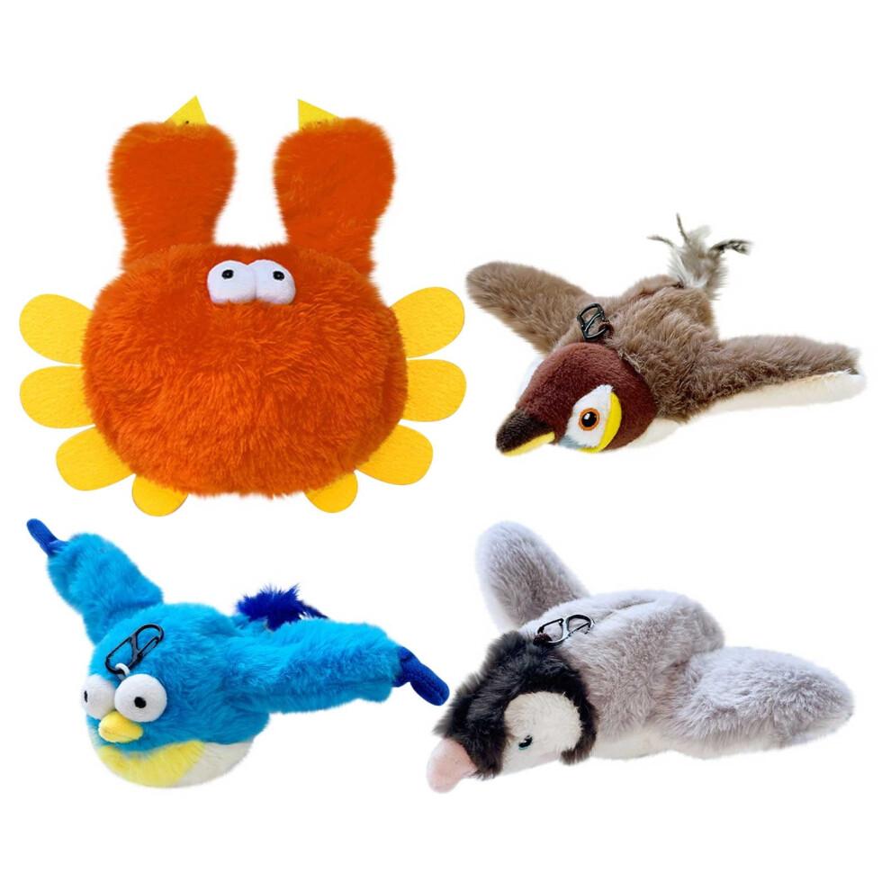 4Pcs Flapping Bird Cat Toy for Indoor, Touch Activated Interactive Cat Toys wtih Flapping Wings & Lively Chirping, Rechargeable