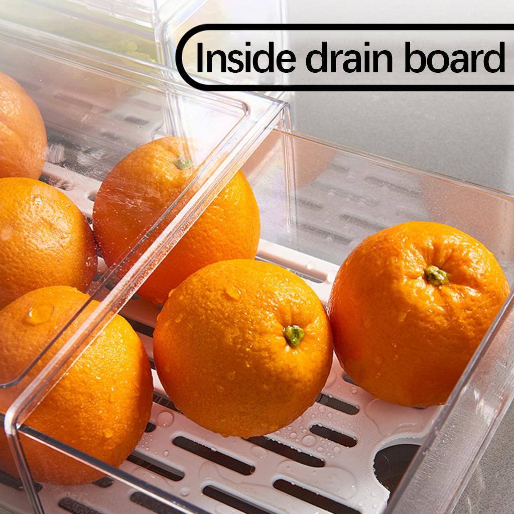 Refrigerator Storage Boxes Drawer Design PP Polypropylene Fridge Organizer Pantry with Lid