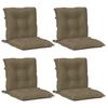 Low Back Chair Cushions Set of 4 Melange Taupe 100 X 50 X 7 Cm Fabric