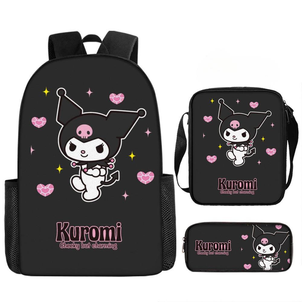 School Bag Student Backpack Cute Girl Lightweight Backpack Large Capacity Three-Piece Backpack