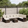 VidaXL Garden Furniture Set with Cushions 9 Pcs Brown Wicker 3325549