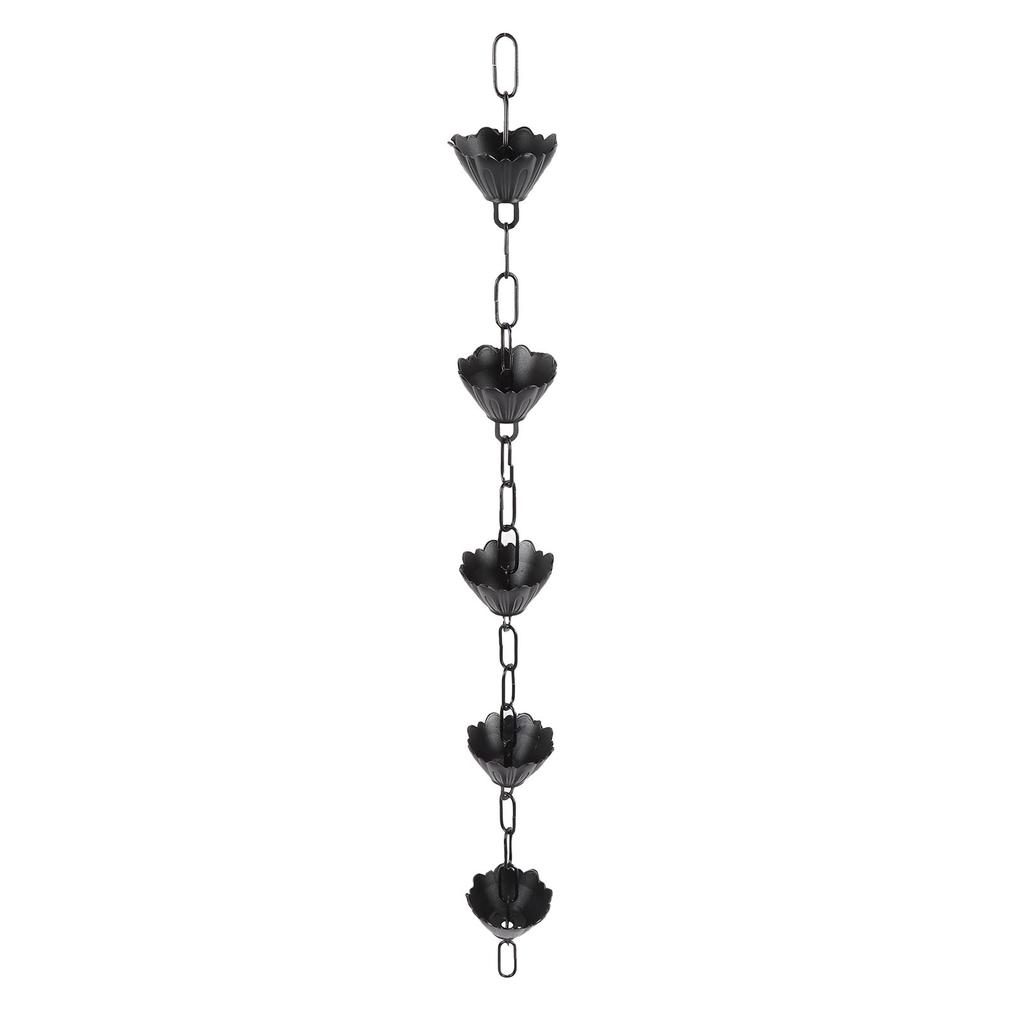 Rain Chain 37.4in Aluminum Alloy Flower Rain Catcher Chain for Downspout Patio Decoration