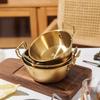 Gold Stainless Steel Bowl with Handle, Suitable for Hot Pot, Fried Food, Salad and Party Entertaining