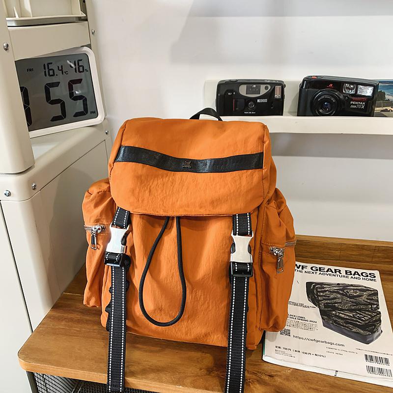 Men's Outdoor Mountaineering Bag Women's Lightweight Travel Backpack Solid Color High School Student Schoolbag